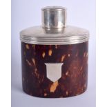 A VICTORIAN SILVER MOUNTED TORTOISESHELL TEA CADDY. 5 oz. Chester 1894. 12 cm x 8 cm.