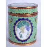 AN EARLY 20TH CENTURY CHINESE CLOISONNE ENAMEL BOX AND COVER Qing/Republic. 10 cm high.