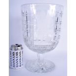 A VERY LARGE THOMAS WEBB CRYSTAL GLASS VASE. 31 cm high.