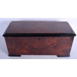 A LARGE BURR WALNUT PAILLARDS AMOBEAN MUSICAL BOX with spare cylinder 50 cm x 24 cm.