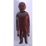 AN 18TH/19TH CENTURY CONTINENTAL CARVED TREEN FRUITWOOD SNUFF BOX in the form of a bearded male. 12