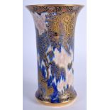 A RARE ART DECO CARLTON WARE MATT GLAZED LUSTRE VASE decorated with birds. 15 cm high.