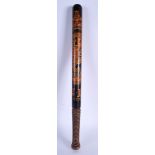 A RARE ANTIQUE LONDON BOW STREET OFFICERS TRUNCHEON painted with crests. 46 cm long.