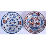 TWO 18TH CENTURY CHINESE EXPORT IMARI PLATES Kangxi/Yongzheng. 22 cm wide. (2)