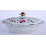 A RARE MID 19TH CENTURY CHINESE FAMILLE ROSE BUTTERFLY TUREEN AND COVER Qing. 30 cm x 24 cm.