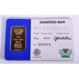 AN ARGOR HERAEUS SWISS 10 GRAM 999.9 GOLD BAR within a sealed sleeve.