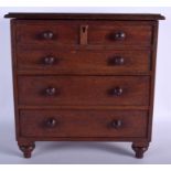 AN EDWARDIAN APPRENTICE CHEST OF DRAWERS. 35 cm x 32 cm.