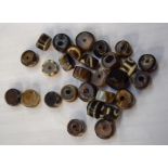 A COLLECTION OF AGATE BEADS, formed with swirled decoration. (qty)