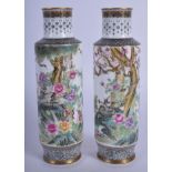 A FINE PAIR OF CHINESE REPUBLICAN PERIOD EGGSHELL PORCELAIN VASES painted with birds within landsca