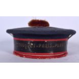 A VINTAGE FRENCH SNUFF BOX IN THE FORM OF A HAT, “Le Touquet – Paris – Plage. 9 cm wide.