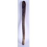 A 19TH CENTURY ARTIC INUIT WALRUS PENIS TRIBAL FOSSILIZED CLUB Baculum. 57 cm long.