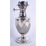 A VICTORIAN SILVER OIL LAMP. Sheffield 1890. 20.4 oz overall. 21 cm high.