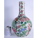 A LARGE 19TH CENTURY CHINESE CANTON FAMILLE ROSE VASE Qing, painted with foliage and landscapes. 42