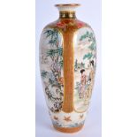AN EARLY 20TH CENTURY JAPANESE MEIJI PERIOD SATSUMA VASE painted with geisha and landscapes. 17.5 c