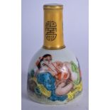 A CHINESE PORCELAIN BULBOUS SCENT BOTTLE VASE 20th Century. 8 cm high.