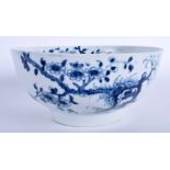 A 18TH CENTURY WORCESTER BOWL painted with the Prunus Root pattern, workman’s mark. 15 cm wide.