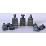 A GROUP OF TWELVE CHINESE BRONZE SEALS, varying size. Largest 4.25 cm. (12)