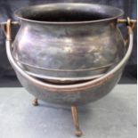 AN ARTS AND CRAFTS WILLIAM BENSON CAULDRON. 52 cm high inc handle.