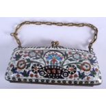 AN EARLY 20TH CENTURY CHINESE CLOISONNE ENAMEL PURSE possibly silver gilt. 11 cm x 5 cm.