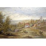W NICHOLLS (Circa 1860) FRAMED WATERCOLOUR, “View from High Beech Hill, Epping Forest”, inscription