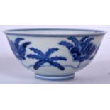 A CHINESE BLUE AND WHITE PORCELAIN BOWL BEARING CHENGHUA MARKS, painted with flowering vines. 15.5