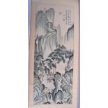 AN EARLY 20TH CENTURY CHINESE INK WATERCOLOUR SCROLL Republic. Image 85 cm x 34 cm.