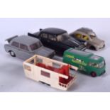 FIVE VINTAGE TOY VEHICLE, varying size. Largest 22.5 cm wide. (5)