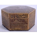 AN EARLY 20TH CENTURY JAPANESE MEIJI PERIOD KOMAI TYPE BOX decorated with landscapes. 6 cm wide.