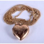 A 9CT GOLD HEART LOCKET. 2.3 grams.