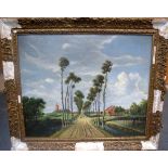AFTER MEINDERT HOBBEMA (19th century) FRAMED OIL ON BOARD, “The Avenue at Middelharnis”, unsigned.