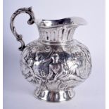 AN ANTIQUE SILVER JUG. 8.7 oz. 12 cm high.