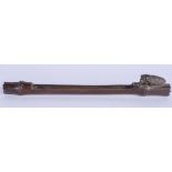 A JAPANESE BRONZE PIPE possibly Taisho Period. 18 cm long.