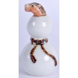 A RARE 19TH CENTURY JAPANESE PORCELAIN GOURD VASE decorated with hanging rope. 6.75 cm high.