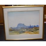 A F ATTLOCK (20th century) FRAMED WATERCOLOUR, mountainous landscape, signed. 39 cm x 51 cm.