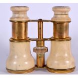 A PAIR OF EARLY 20TH CENTURY IVORY BINOCULARS RETAILED BY CALLAGHAN & CO. NEW BOND ST. LONDON, “Cor