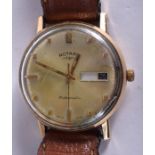 A VINTAGE 9CT GOLD ROTARY AUTOMATIC WRISTWATCH. 3.25 cm wide.