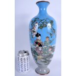 A VERY RARE EARLY 20TH CENTURY JAPANESE CLOISONNE ENAMEL VASE depicting the Momotaro story. 37 cm h