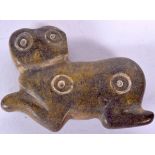 A CENTRAL ASIAN CARVED STONE FIGURE, in the form of a beast. 6.75 cm wide.