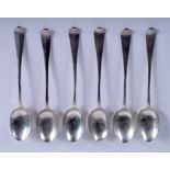 SIX ANTIQUE SILVER SPOONS. Chester 1906. 2.5 oz. (6)