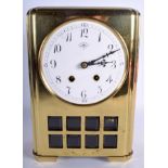 AN ANTIQUE SECESSIONIST MOVEMENT LENZKIRCH MANTEL CLOCK with eight square glass display. 32 cm x 19