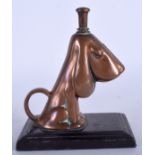 AN ART DECO ART METAL WORKSHOPS COPPER DOG. 13 cm x 9 cm.