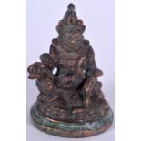 A METAL FIGURE OF A SEATED BUDDHA, 20th century. 7.5 cm high.