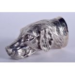 A LOVELY SILVER DOG HEAD HUNTING STIRRUP CUP. London 1964. 6.5 oz. 9 cm x 4.5 cm.