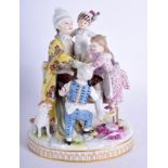 A GERMAN FRANKENTHAL PORCELAIN FIGURAL GROUP modelled as a father playing with three children. 18 c