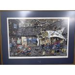 ANDRE ELLIS (20th century) FRAMED ARTIST PROOF, “Last Minute Panic Again”, signed in pencil. 42 cm