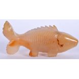 A LARGE 19TH CENTURY CHINESE CARVED AGATE SNUFF BOTTLE Qing, in the form of a fish. 9 cm x 4 cm.