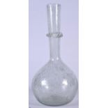 A CONTINENTAL GLASS BOTTLE NECK VASE, formed with a bulbous body. 30.5 cm high.