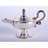 AN ART DECO SILVER GENIE LAMP. Birmingham 1927. 2.4 oz. 9.5 cm wide.