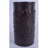 AN EARLY 20TH CENTURY CHINESE CARVED BAMBOO BRUSH POT Bitong. 16.5 cm high.