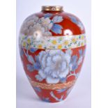 A 19TH CENTURY MEIJI PERIOD PORCELAIN VASE finely painted with flowers. 9.5 cm high.